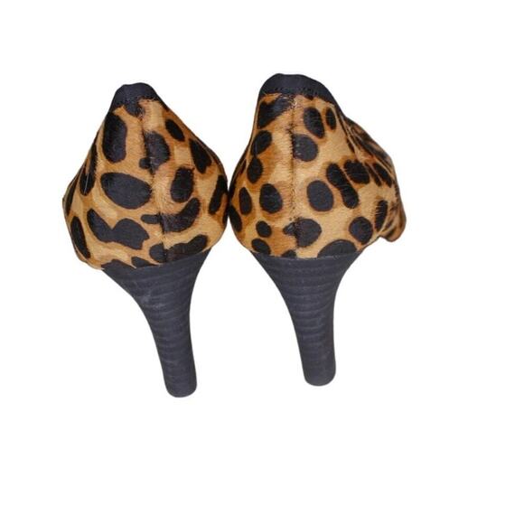 Lori Goldstein Leopard Print High Heel Pumps Cow Hair Leather Slip On - Picture 4 of 5
